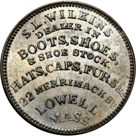 490  -  LOW  86 / HT-174 R1 Raw UNC Details Lowell MA Hard Times token