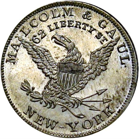 651  -  MILLER NY  517  Raw MS65 New York City Merchant token