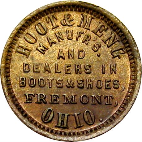 285  -  OH330E-1b R9 Raw AU Fremont Ohio Civil War token