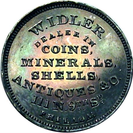 844  -  MILLER PA 230H  Raw MS64 Coin Dealer Philadelphia PA Merchant token