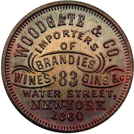 753  -  MILLER NY  969  Raw MS64 New York City Merchant token