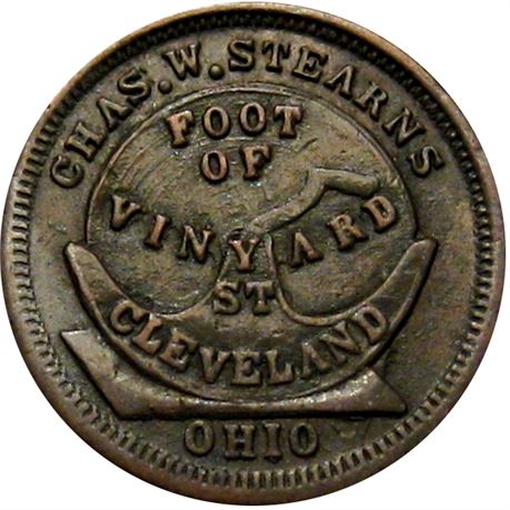 280  -  OH175O-2a R8 Raw EF Cleveland Ohio Civil War token