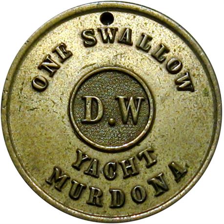 1056  -  Yacht Murdona One Swallow token  Raw AU LeRoy New York