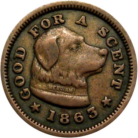 218  -  MA115E-1a R4 Raw VF Good For Cent Boston Massachusetts Civil War token