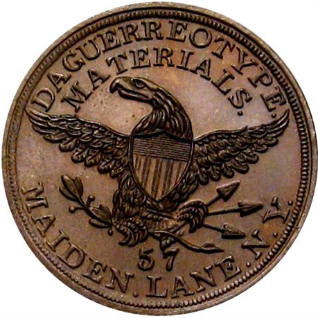 690  -  MILLER NY  802A  Raw MS64 Daguerreotype New York City Merchant token