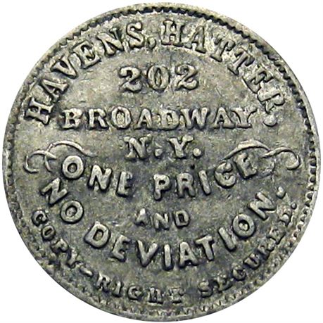 253  -  NY630AIa-1e R6 Raw EF Details White Metal New York Civil War token