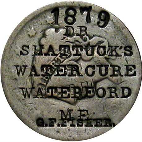 416  -  DR. / SHATTUCK'S / WATER CURE / WATERFORD / ME. on 1816? Cent Raw VF