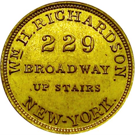 681  -  MILLER NY  657  Raw MS64 New York City Merchant token