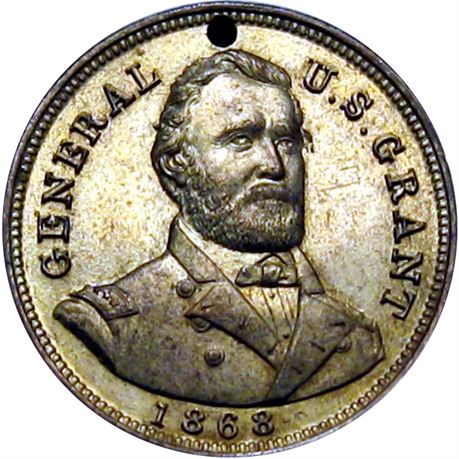 940  -  USG 1868-31 BR  Raw AU+ U. S. Grant Political Campaign token