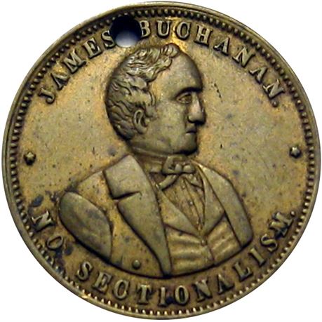 912  -  JB 1856-09 BR  Raw VF+ James Buchanan Political Campaign token