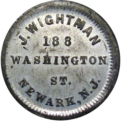 246  -  NJ555C- 9e R9 Raw MS62 Newark New Jersey Civil War token