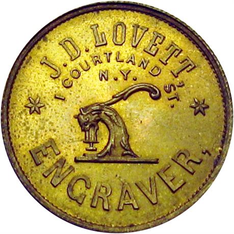 638  -  MILLER NY  503  Raw MS63 Lovett New York City Merchant token