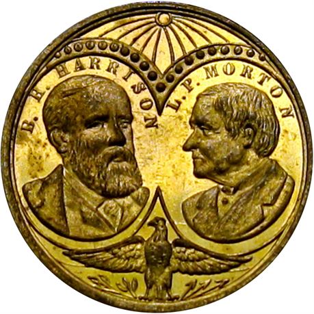 958  -  BH 1888-18 BR  Raw MS63 Benjamin Harrison Political Campaign token