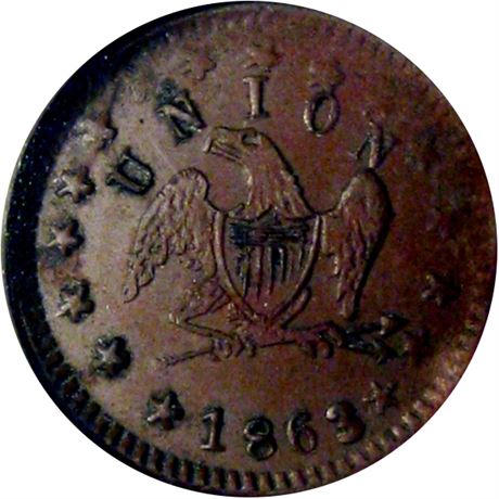 103  -  155/431 a R4 NGC MS62 BN Indiana Primitive Patriotic Civil War token