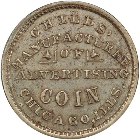 201  -  IL150 J-18j R6 PCGS MS62 German Silver Chicago Illinois Civil War token