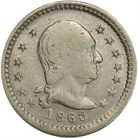 49  -  111/271 j R9 PCGS MS63 George Washington Patriotic Civil War token