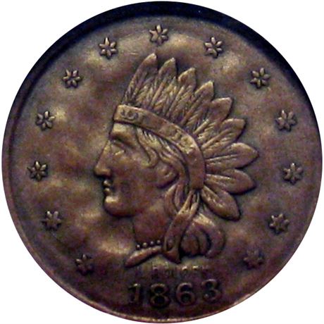 22  -   58/58 a R10 NGC AU55 BN Unique Patriotic Civil War token