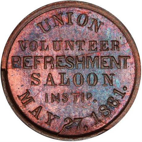 370  -  PA750W-1a R5 PCGS MS65 BN Sanitary Fair Philadelphia PA Civil War token