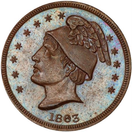 380  -  PA765P- 5a R6 PCGS MS64 BN Pittsburgh Civil War token