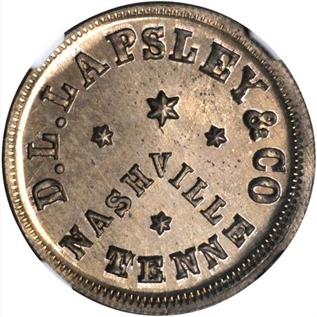 394  -  TN690C-1d R10 NGC MS66 Unique Nashville Tennessee Civil War token