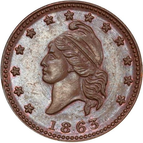 6  -   11/298 a R1 PCGS MS64 BN  Patriotic Civil War token