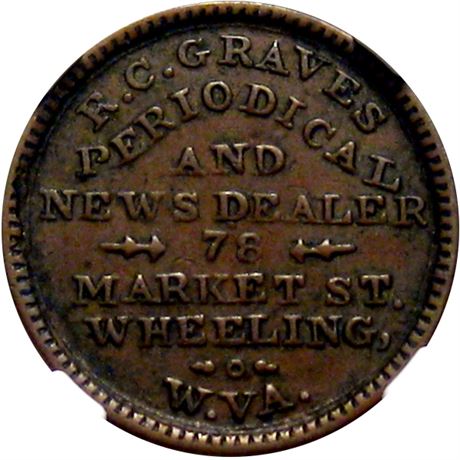 396  -  WV890D-4a R6 NGC XF45 BN Wheeling West Virginia Civil War token
