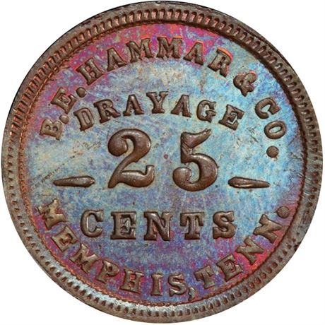 393  -  TN600C-4a R8 PCGS MS65 BN Memphis Tennessee Civil War token