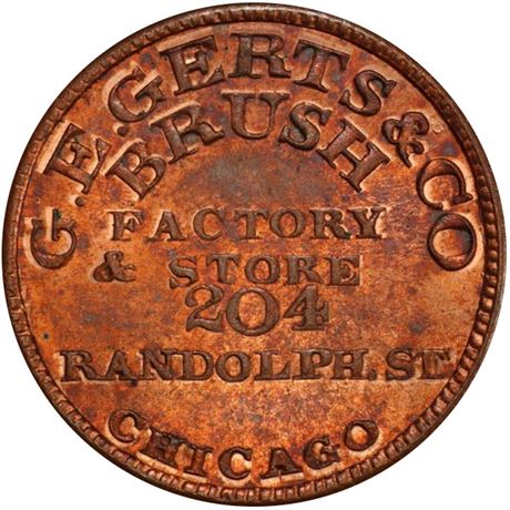 208  -  IL150 Z-1a R4 PCGS MS64 RB Chicago Illinois Civil War token