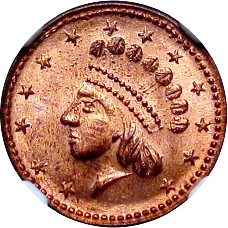 17  -   51/334 a R1 NGC MS64 RD  Patriotic Civil War token