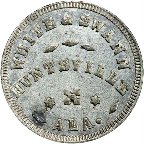 190  -  AL425A- 9e R9 PCGS MS62 Huntsville Alabama Civil War token