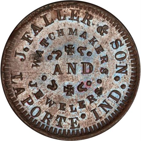 245  -  IN530B-4a R9 PCGS MS64 BN LaPorte Indiana Civil War token