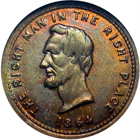 69  -  126/432 b R9 NGC MS64 Abraham Lincoln Patriotic Civil War token