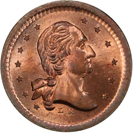 44  -  106/432 a R7 PCGS MS66 RB George Washington Patriotic Civil War token