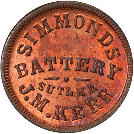 167  -  KY-1-50Ca R8 PCGS MS64 RB 1st Kentucky Civil War Sutler token