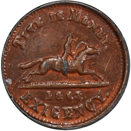 119  -  187/214 g (apl) R8 PCGS AU58 Contemporary Counterfeit Civil War token