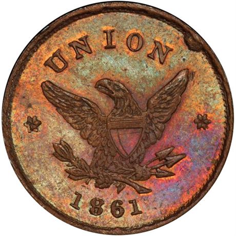 209  -  IL150AA-3a R8 PCGS MS65 BN Chicago Illinois Civil War token