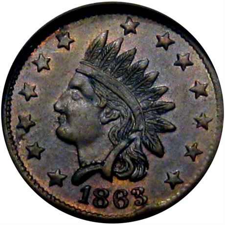 28  -   86/357 a R2 NGC MS63 BN  Patriotic Civil War token