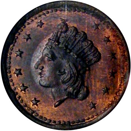 19  -   54/430 a R3 NGC MS64 RB  Patriotic Civil War token