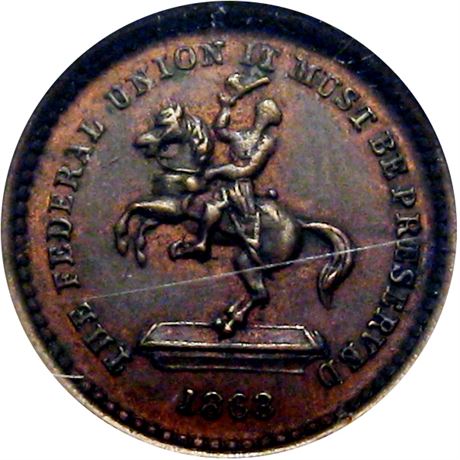 118  -  178/267 a R1 NGC AU58 BN  Patriotic Civil War token
