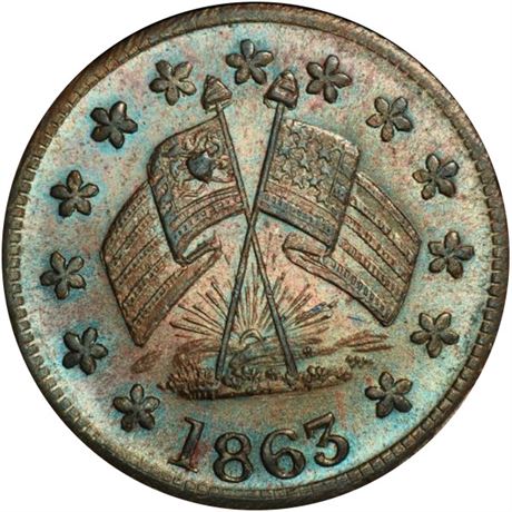 358  -  PA750D-1a R4 PCGS MS65 BN Philadelphia Civil War token