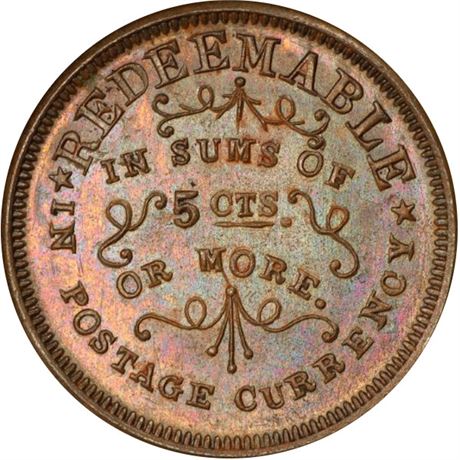 193  -  CT560A-1a R4 PCGS MS64 BN Waterbury Connecticut Civil War token