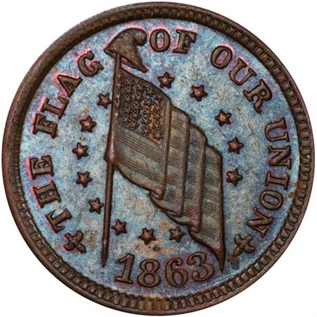 123  -  204/413 a R5 PCGS MS64 BN  Patriotic Civil War token