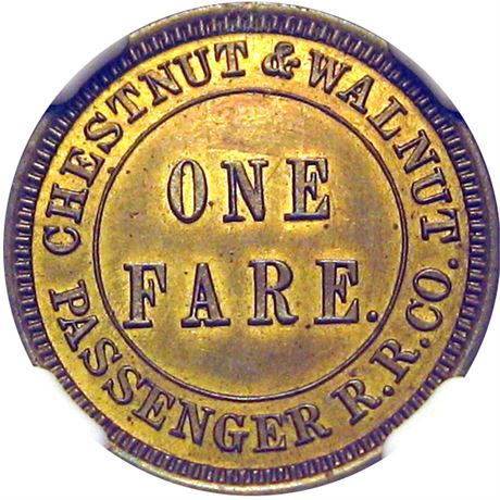 360  -  PA750H-1b R8 NGC MS63 1861 Railroad Civil War token