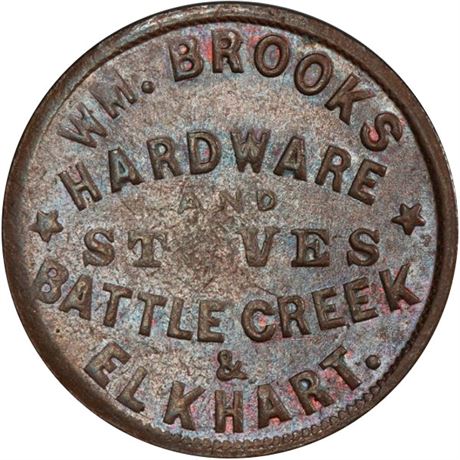 267  -  MI060aA-2a R8 PCGS MS64 BN Battle Creek Michigan Civil War token