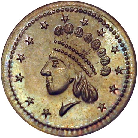 18  -   51/334 d R7 NGC MS65 Copper Nickel Patriotic Civil War token