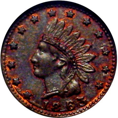 27  -   81/351 a R2 NGC MS62 RB  Patriotic Civil War token
