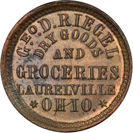 342  -  OH445A-2b R8 PCGS MS64 Brass Laurelville Ohio Civil War token