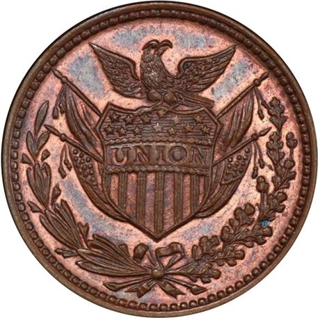109  -  164/312 a R1 PCGS MS64 BN  Patriotic Civil War token