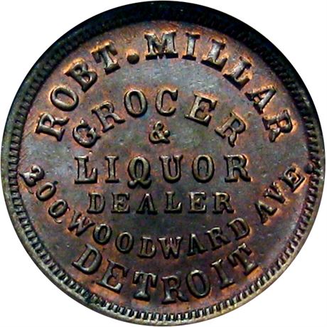 274  -  MI225AZ-1a R4 NGC MS64 BN Detroit Michigan Civil War token