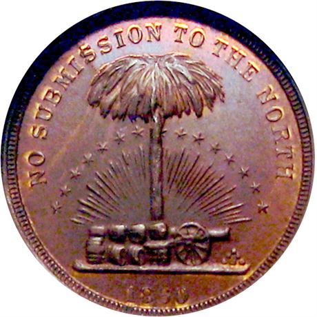 331  -  OH165FXa- 9a R8 NGC MS64 BN No Submission to the North Civil War token